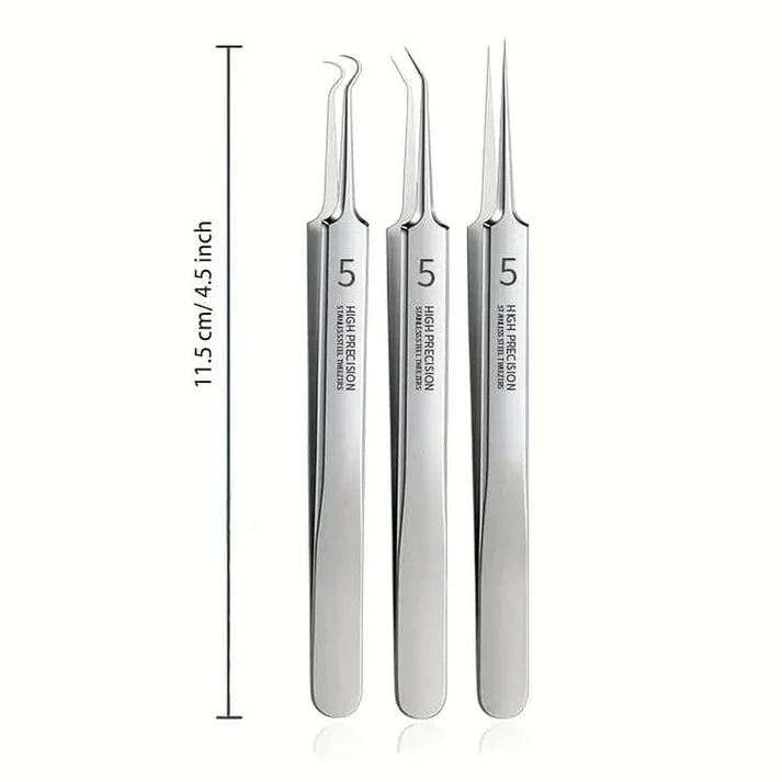 3 Piece Tweezer Set