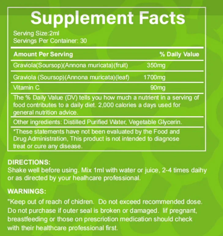 Soursop Bitters Liquid Drops - Supports Digestive Wellness & Immune Function